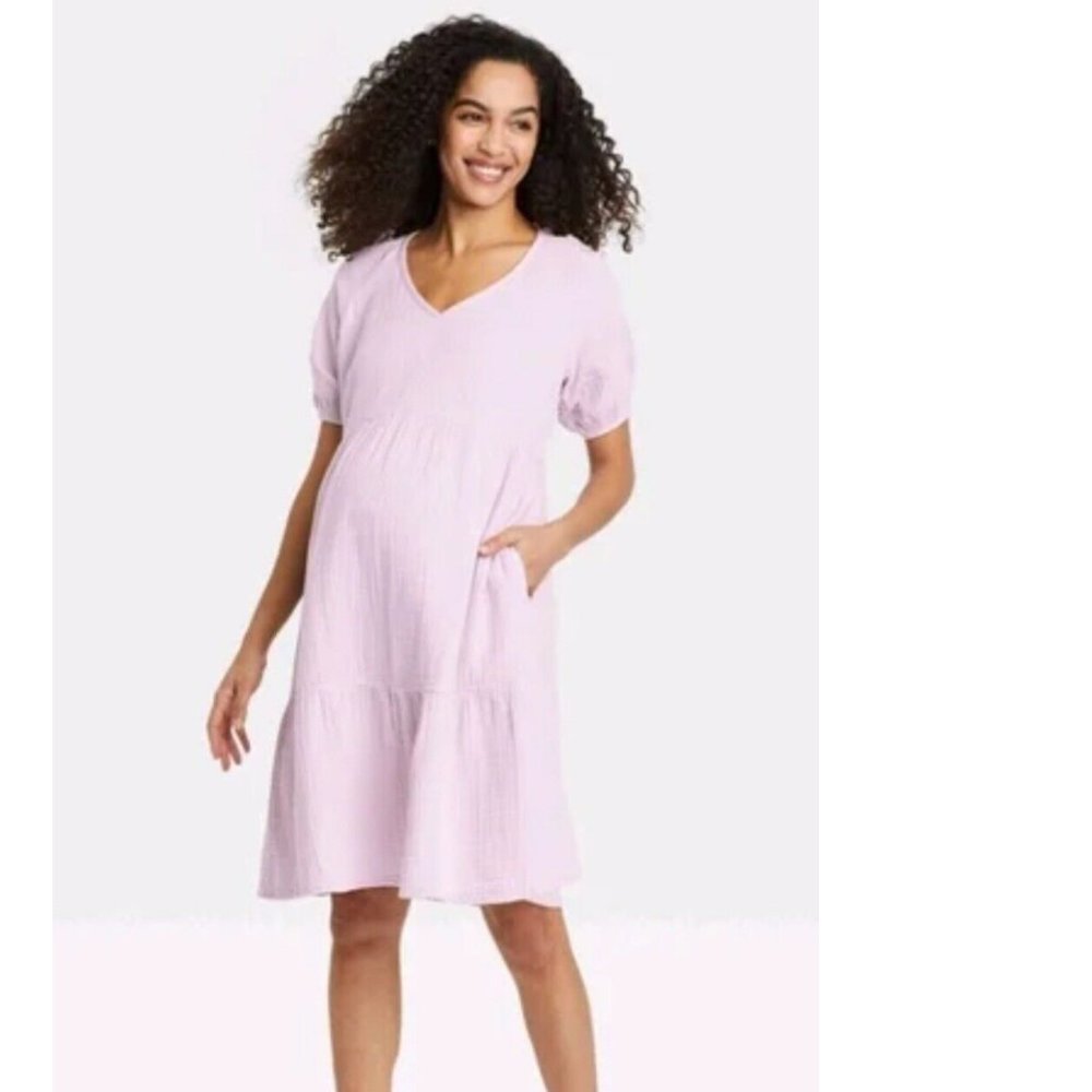 Isabel tiered muslin maternity dress